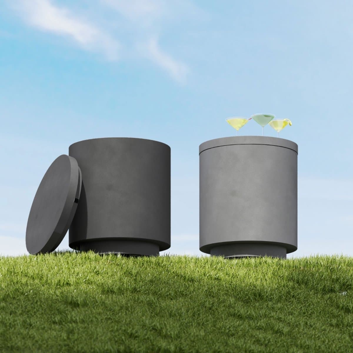 wishdor bijzettafel met drankkoeler en opbergruimte modern