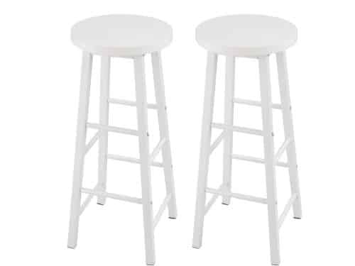 Witte Barstoelen Set van 2 - Sterke Metalen Barstoelen voor