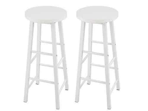 Witte Barstoelen Set van 2 - Sterke Metalen Barstoelen voor