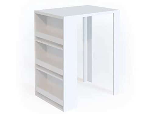 Witte Bartafel met Geïntegreerd Rek - 57 x 80 cm