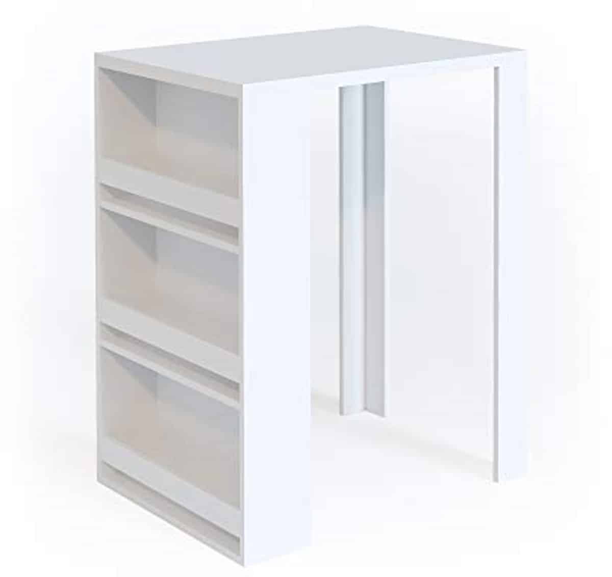 witte bartafel met geïntegreerd rek 57 x 80 cm