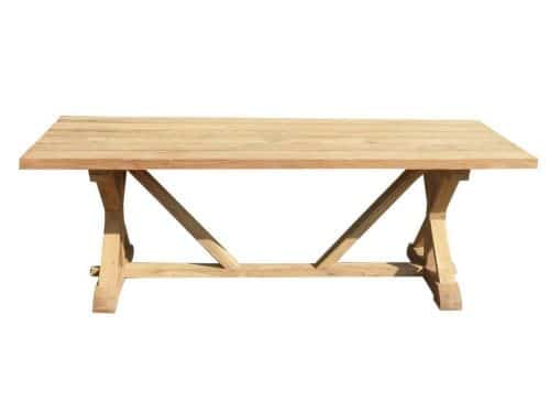 Xena dining tuintafel 240x100xH77 cm teak geschoord