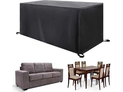 XL Waterdichte Tuinmeubelhoes Zwart - 220x200x70 cm - Zware 420D