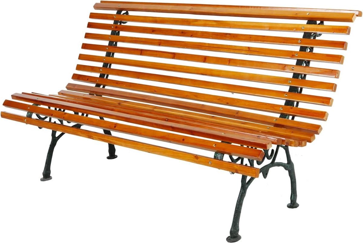 xxl parkbank tuinbank luxe metaal en massief hout 150 cm