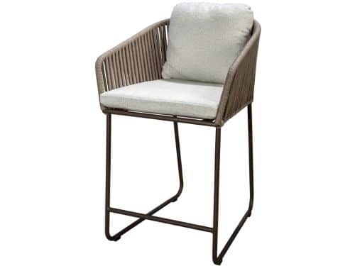 Yoi - Calera high dining chair aluminium bronze/belt toffee/wool wh...