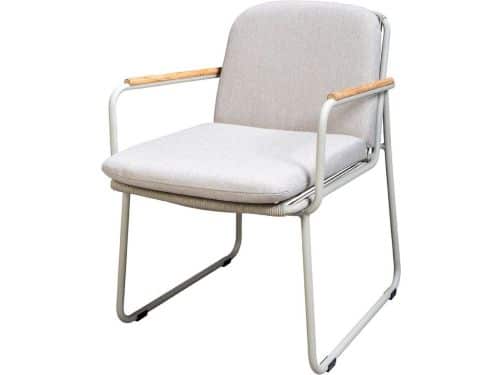 Yoi - Serra dining chair aluminium salix rope salix/flax beige