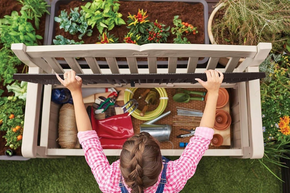 zitbank eden voor balkon en tuin, geïntegreerde kussenbox met 265