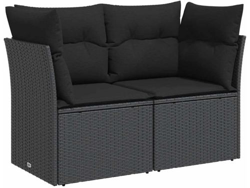 Zitbank voor tuin met kussens, 2 personen loungebank polyrattan