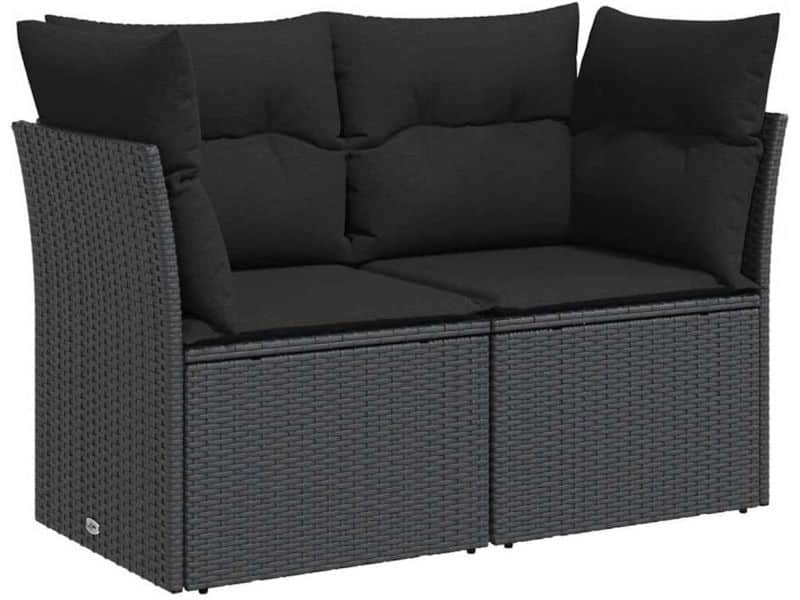 Zitbank voor tuin met kussens, 2 personen loungebank polyrattan