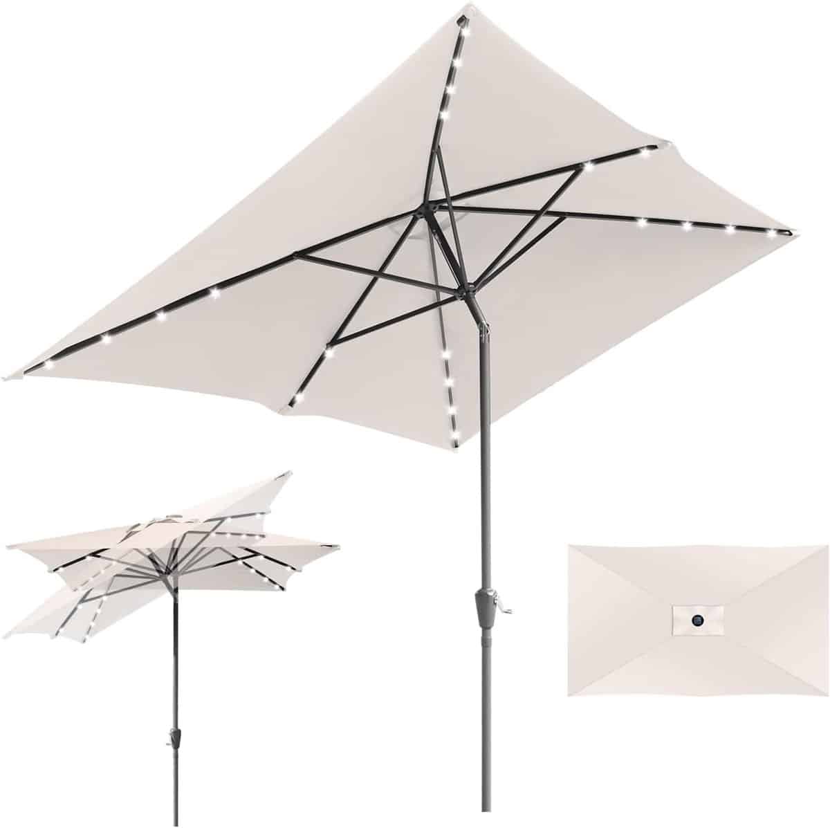 zonnescherm led solar 300 x 200 cm met zwengel