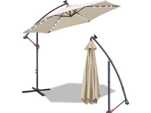 Zonnescherm met LED en Zonne-energie - Ø 350 cm