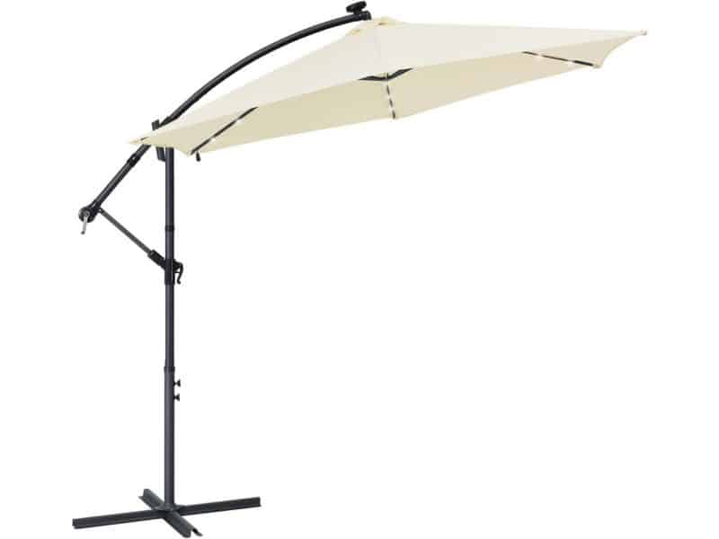 Zonnescherm met LED-verlichting en Zonne-energie - 300/350 cm | UV