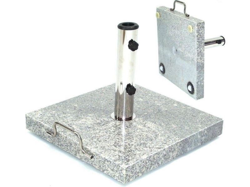 Zware Granieten Parasolvoet 30kg met Wieltjes - Inclusief Adapters