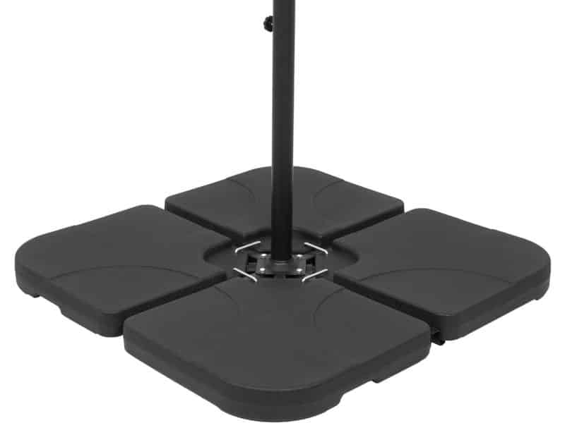 Zware parasolvoet met 4-delige vulbare set voor vaste stand