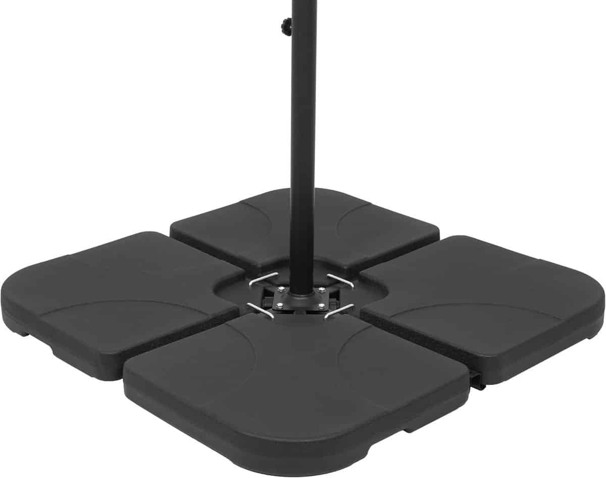zware parasolvoet met 4 delige vulbare set voor vaste stand