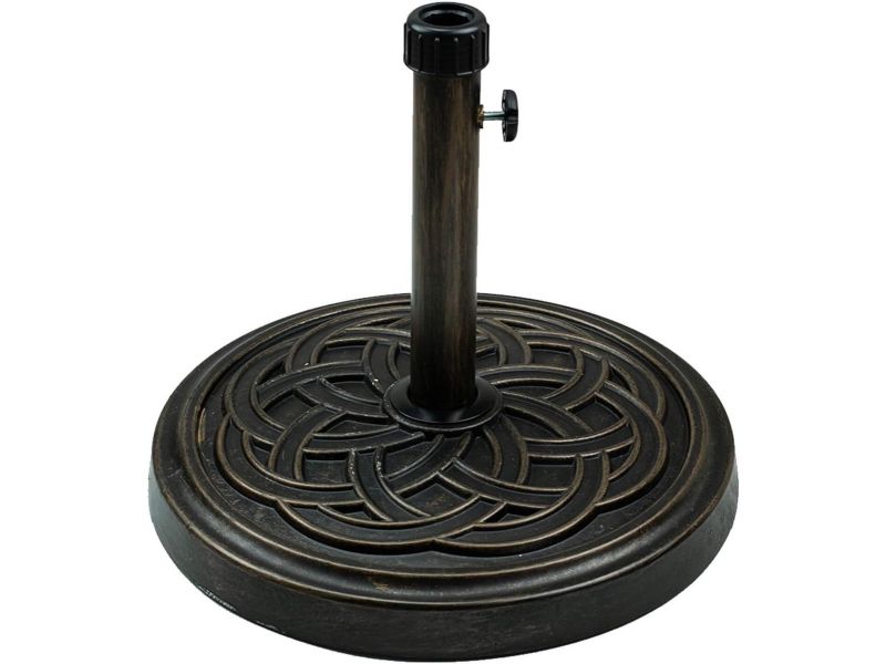 Zware Parasolvoet Rond 9kg Antiek Brons voor Standaard Parasolstokken