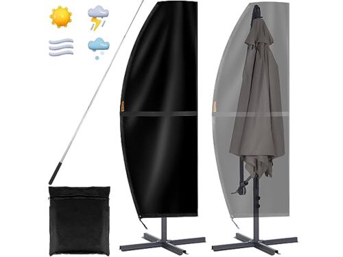 Zwarte Parasolhoes voor Bescherming tegen Weerselementen