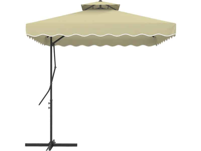 Zweefparasol 243 x 243 cm met UV-bescherming voor Tuin