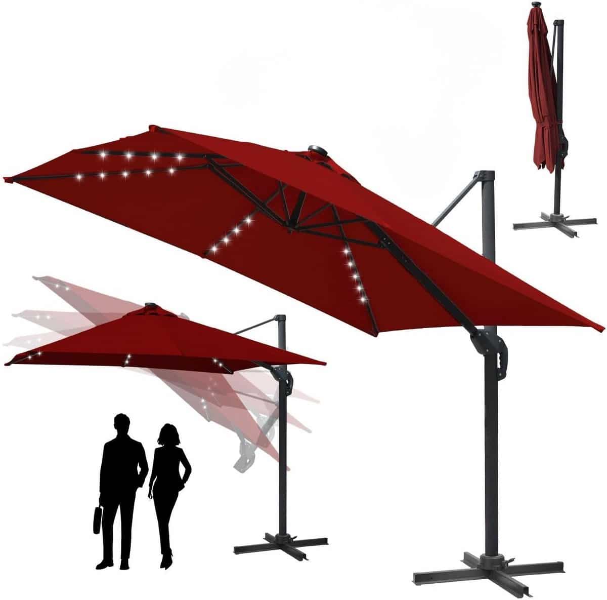 zweefparasol 300 x 300 cm kantelbare tuinparasol 360° draaibaar