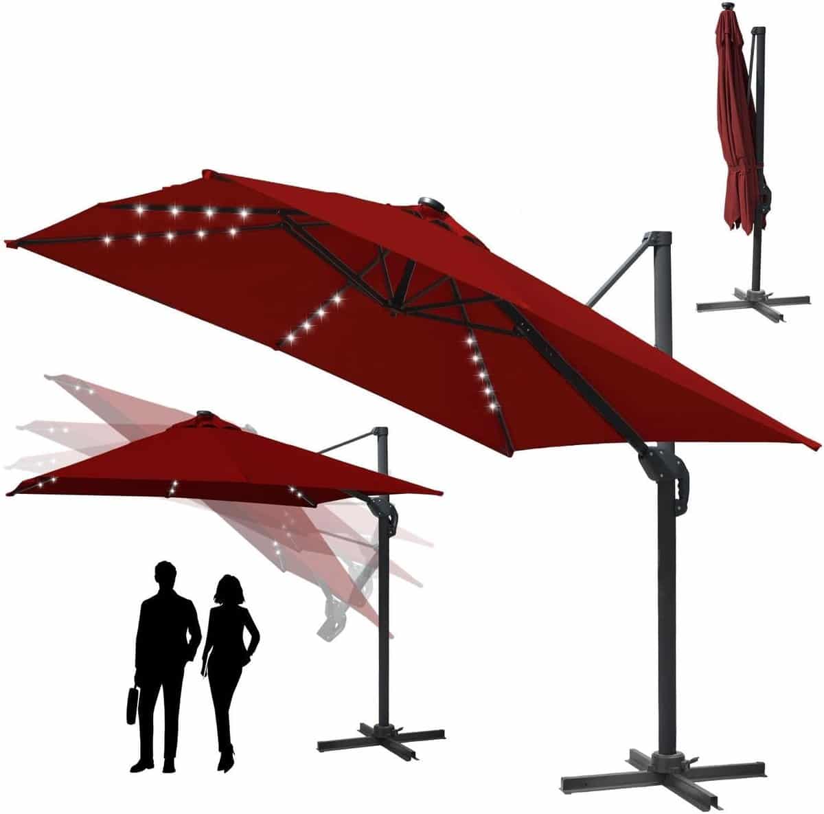 zweefparasol 300 x 300 cm kantelbare tuinparasol 360° draaibaar