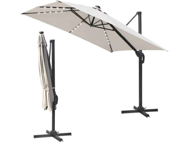 Zweefparasol 300 x 300 cm met Curve en 360° Draaifunctie