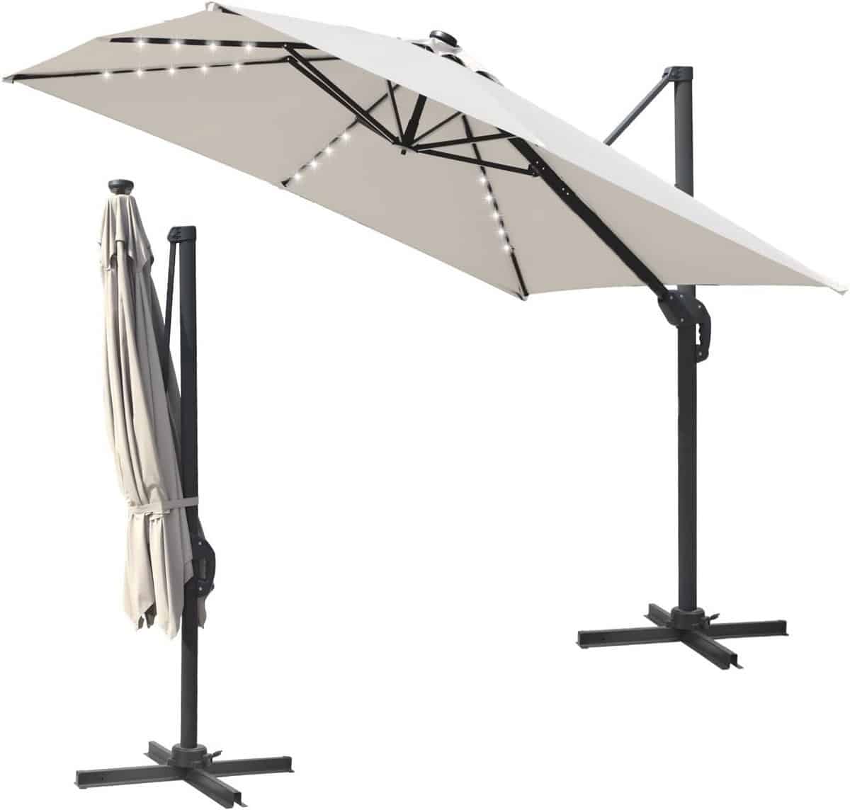 zweefparasol 300 x 300 cm met curve en 360° draaifunctie