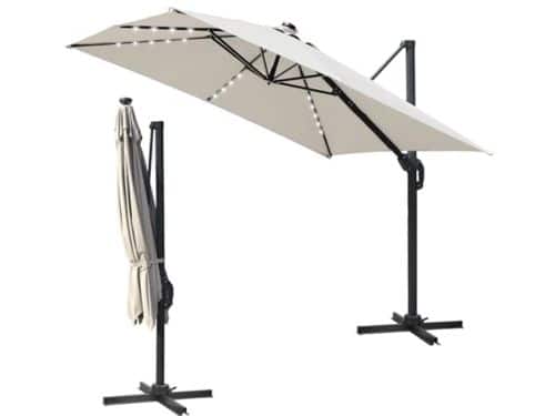 Zweefparasol 300 x 300 cm met Curve en 360° Draaifunctie