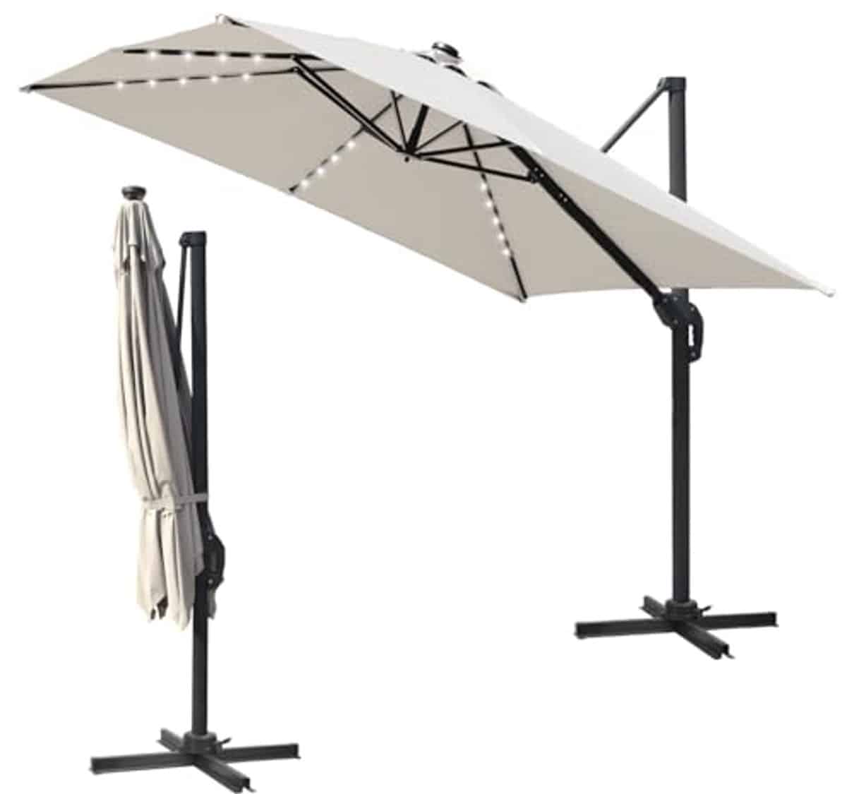 zweefparasol 300 x 300 cm met curve en 360° draaifunctie