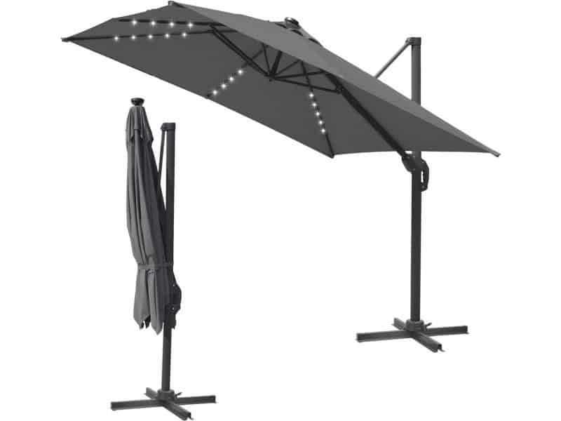 Zweefparasol 300 x 300 cm - Rechthoekig, Draaibaar & Kantelbaar