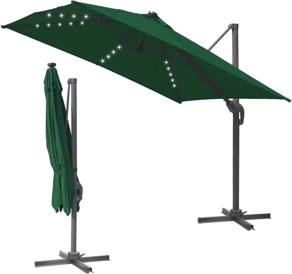 zweefparasol 300 x 300 cm rechthoekig en draaibaar met