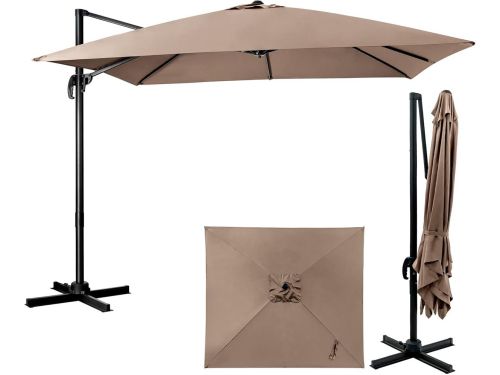 Zweefparasol 300x300 cm Rechthoekig Knikbaar en In Hoogte Verstelbaar met