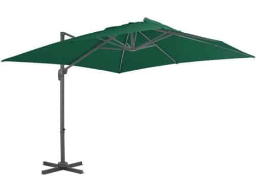 Zweefparasol 300x300cm Groen - UV-bestendig met Aluminium Paal en 360°