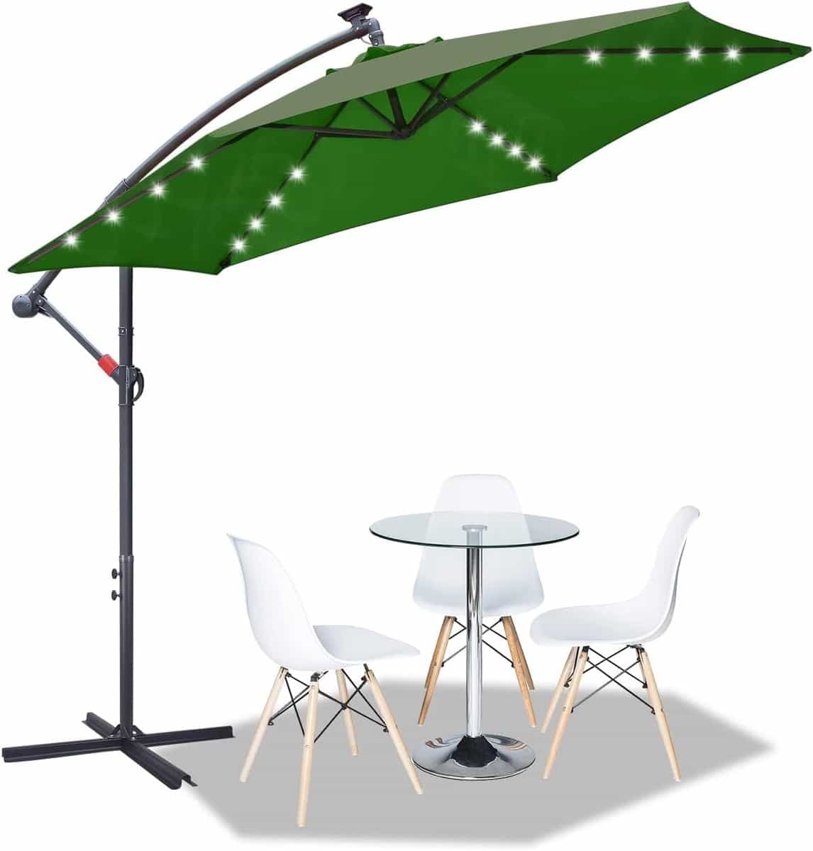 zweefparasol 350 cm met led verlichting en uv