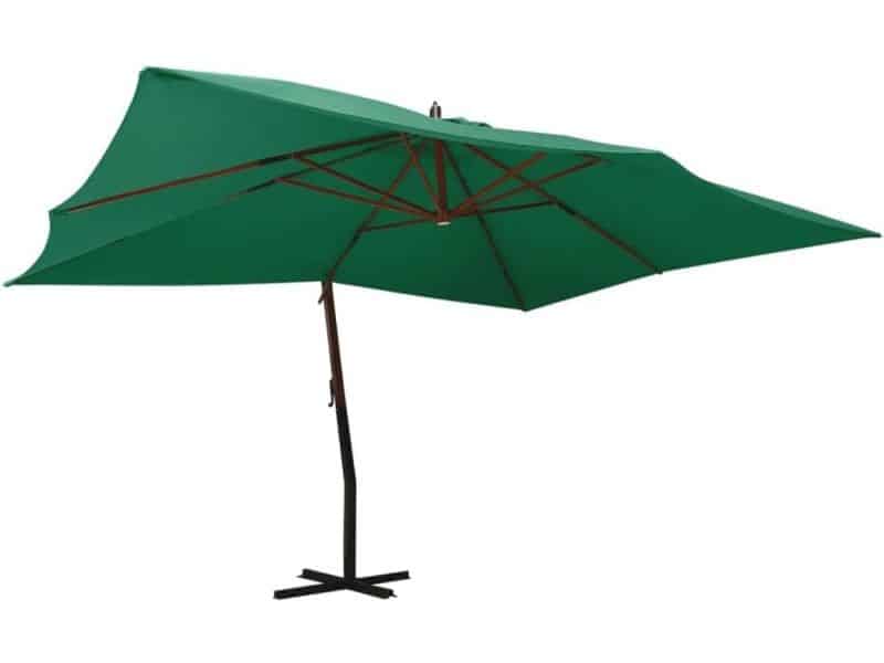 Zweefparasol 400x300 cm Groen - Terrasparasol en Zonnebescherming voor de