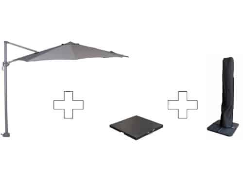 Zweefparasol Hawaii S - met voet en hoes - Donkergrijs