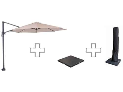 Zweefparasol Hawaii S - met voet en hoes - Ecru