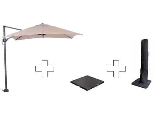 Zweefparasol Hawaii S - met voet en hoes - Ecru