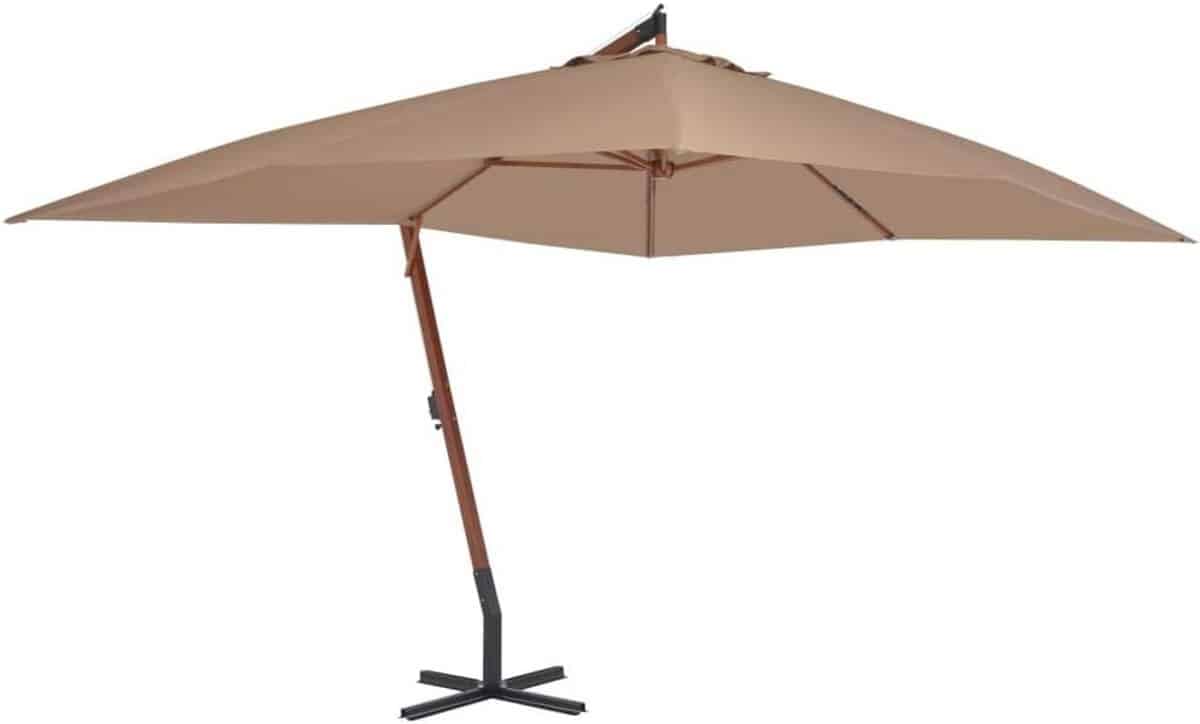 zweefparasol houten paal hangparasol tuinparasol schaduw creëren