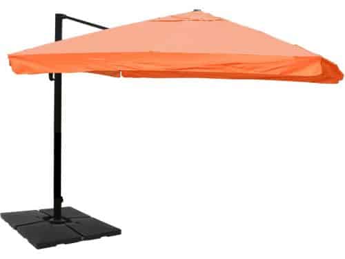 Zweefparasol MCW-A96, 3,5x3,5m (Ø4,95m) polyester/aluminium 25kg ~ Flap