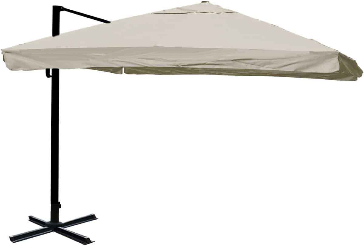 zweefparasol mcw a96, 3x3m (Ø4,24m) polyester aluminium/staal 23kg ~ flap