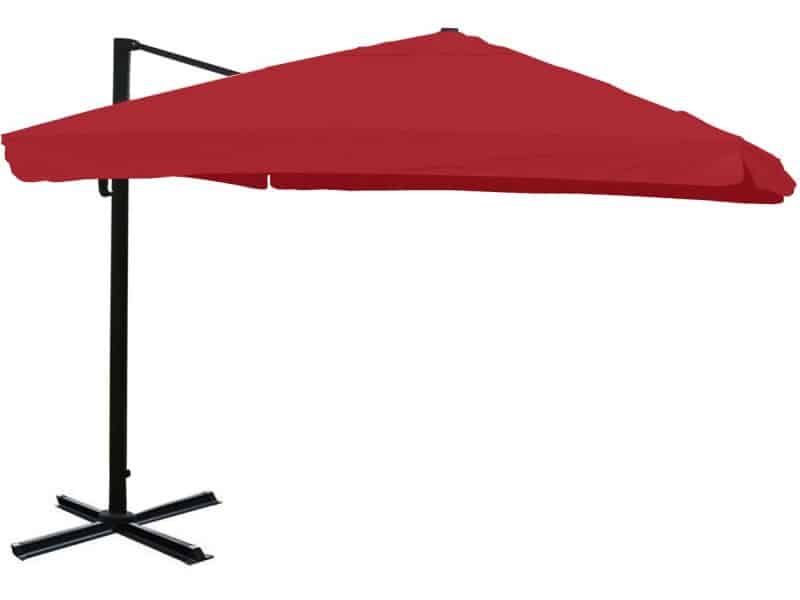 Zweefparasol MCW-A96, 3x4m (Ø5m) polyester aluminium/staal 26kg ~ klep