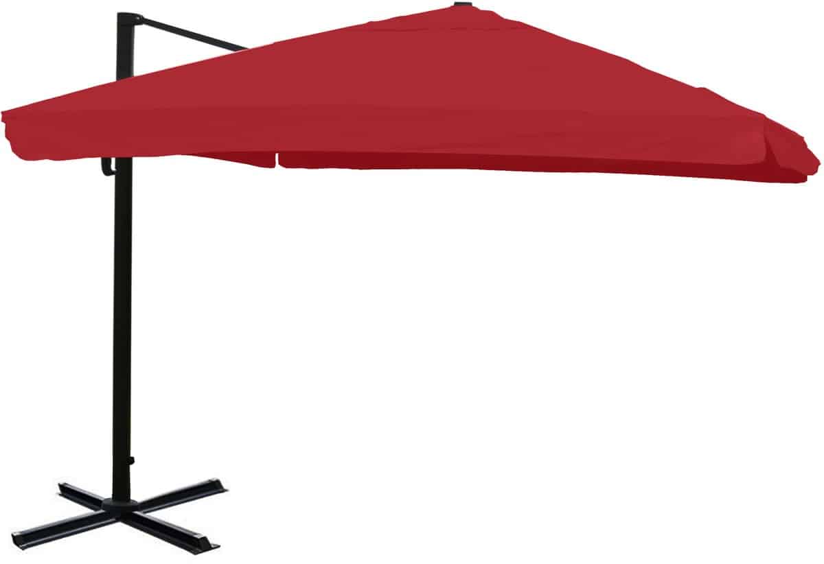 zweefparasol mcw a96, 3x4m (Ø5m) polyester aluminium/staal 26kg ~ klep