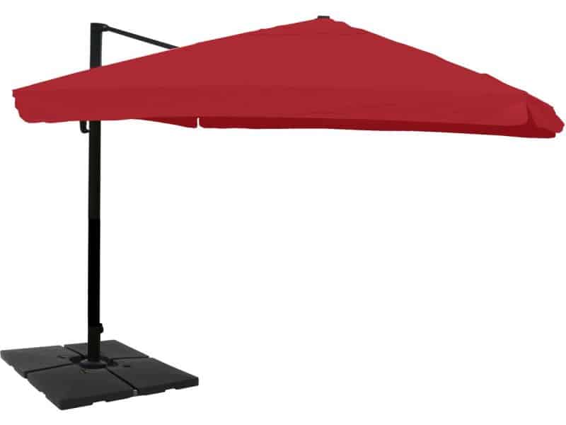 Zweefparasol MCW-A96, 3x4m (Ø5m) polyester aluminium/staal 26kg ~ klep