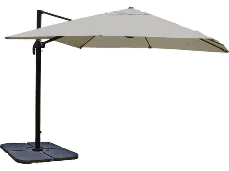 Zweefparasol MCW-A96, parasol, 3x3m (Ø4.24m) polyester/aluminium 23kg ~ creme