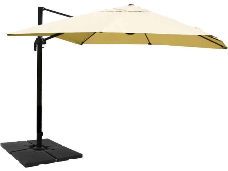 Zweefparasol MCW-A96, parasol, 3x4m (Ø5m) polyester/aluminium 26kg ~ crème met
