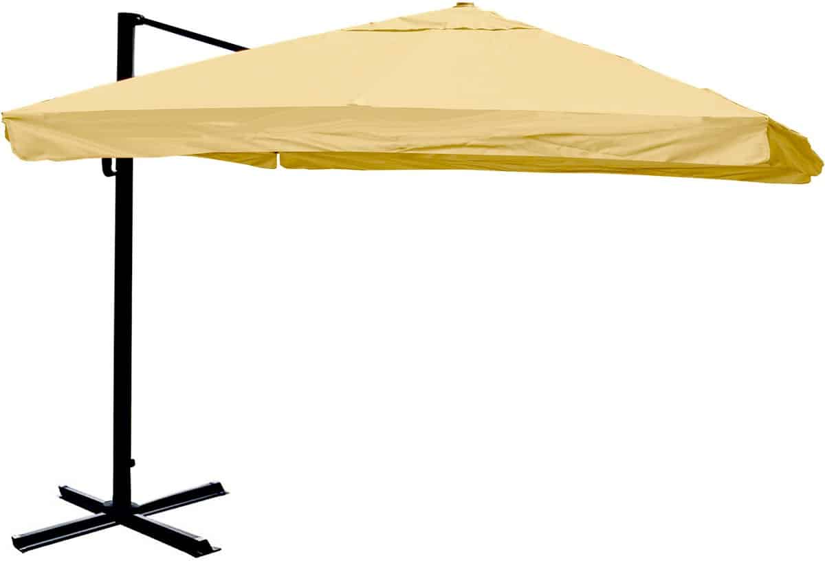 zweefparasol mcw a96, parasol, 3x4m (Ø5m) polyester/aluminium 26kg ~ flap