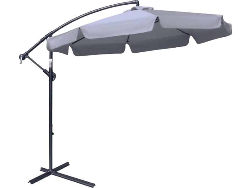 Zweefparasol met Handslinger en Ruches, Ø2,65 x 2