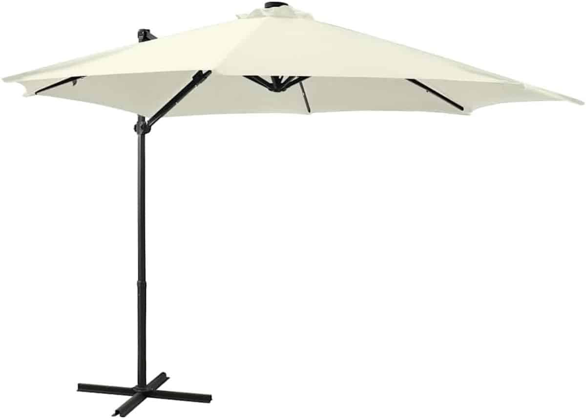 zweefparasol met led tuinparasol schaduwdoek buiten zonnen