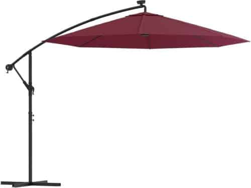 Zweefparasol met LED Verlichting en Stalen Paal Diameter 300 cm