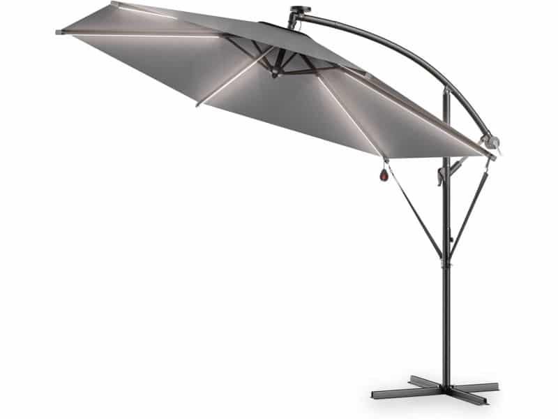 Zweefparasol met Led-verlichting en Windbescherming 330 cm - Stabiel en